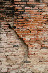 Vintage cracked grunge brick wall rough textures, background