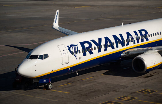Rayan Boeing 737-8AS(WL) with registration G-RUKF aircraft at Boryspil Airport