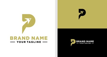 LETTER P LOGO ARROW EDITABLE