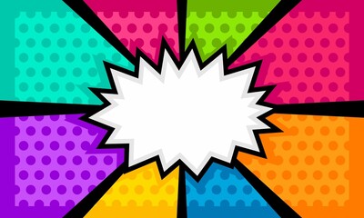 Blank colorful comic background design