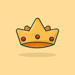 Gold crown icon logo drawing vector illustration