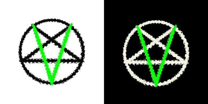 letter V pentagram design. vector isolated on background for apparel, sticker and home goods.