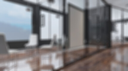 Modern office Cabinet.  3D rendering.   Meeting room. Abstract blur phototography.