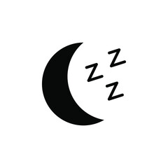 Sleep, Nap, Night Solid Icon Vector Illustration Logo Template. Suitable For Many Purposes.