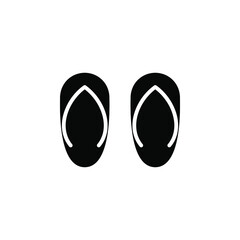 Sandal, Footwear, Slipper, Flip-Flop Solid Icon Vector Illustration Logo Template. Suitable For Many Purposes.