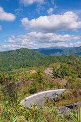 Beautiful road on the mountain in nan city thailand.Nan is a rural province in northern Thailand bordering Laos