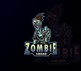 zombie logo mascot vector. zombie character logo for e-Sports team

