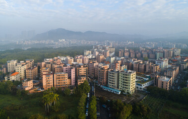 Naklejka premium Aerial view of landscape in Shenzhen city,China