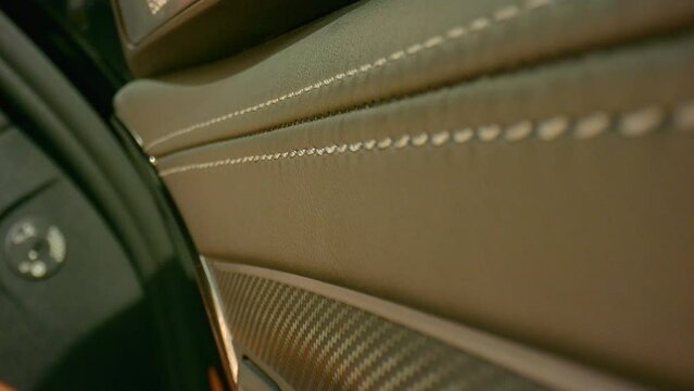 Luxury car interior stitching