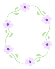 Floral decorative frame Vector illustration Vertical frame of flowers Rustic design element Copy space  Isolated on white background