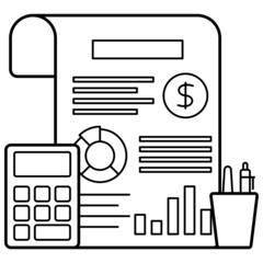determine worst case scenario Concept, operational potential costs Vector Icon Design,Money Management Symbol, Leverage or debt Sign, Capital markets and investments stock illustration