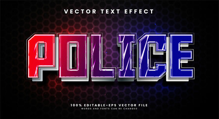 Police editable text style effect with officer theme.