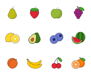 Fruits Icons Set. Fullcolor