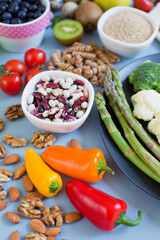 Balanced diet food background