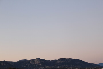 Sunset dusk over Col de Vence, France