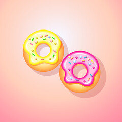 colorful donuts isolated on background