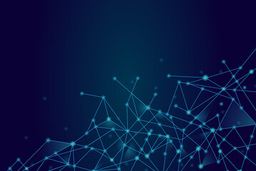 Network abstract connection isolated on blue background. Network technology background with dots and lines. Ai background. Modern abstract concept. Ai background vector, network technology	