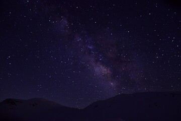 Naklejka premium 満天の星空 北アルプス 立山連峰