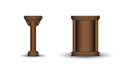 illustration of two wooden podiums