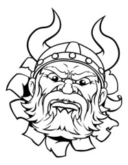 Viking Warrior Barbarian Mascot Cartoon Face