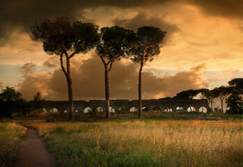 park of aqueduts in rome