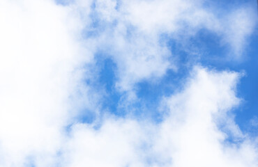 Beautiful blue sky with white clouds on a sunny day. Abstract background for layouts, templates, presentations, computers and smartphones