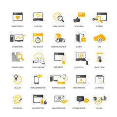 Set of SEO and Development icons	