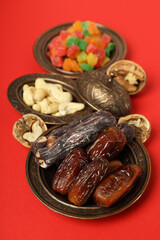 Concept of Ramadan Kareem month, close up