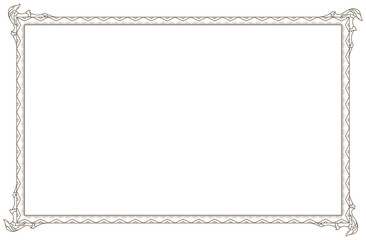Old vintage frame. Retro floral rectangle. Decorative antique museum picture border or deco devider