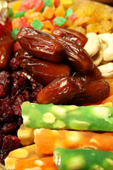 Concept of Ramadan Kareem food, close up