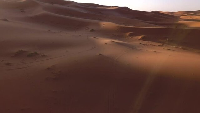 AERIAL: Sand Dunes Sahara Desert