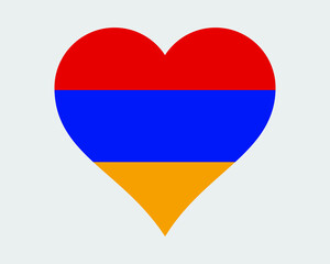 Fototapeta premium Armenia Heart Flag. Armenian Love Shape Country Nation National Flag. Republic of Armenia Banner Icon Sign Symbol. EPS Vector Illustration.