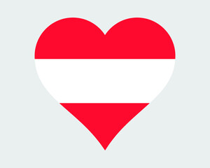 Obraz premium Austria Heart Flag. Austrian Love Shape Country Nation National Flag. Republic of Austria Banner Icon Sign Symbol. EPS Vector Illustration.
