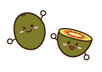 レッドキウイ　キャラクター　線あり