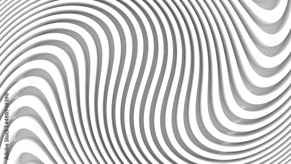 Wall mural abstract background with stripes or curved lines. 3d render