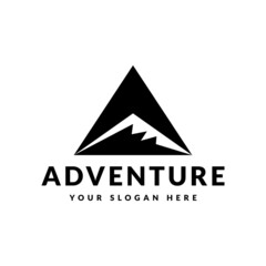 letter A or arrow with mountain logo design