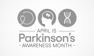 Obraz premium Parkinson's Disease awareness month is observed every year in April, is a brain disorder that leads to shaking, stiffness, and difficulty with walking, balance, and coordination. Vector illustration