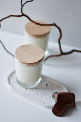 candles in glass
