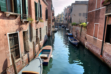 A Canal in Venice, Italy.