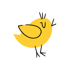 Cute easter chicken with closed eyes. Good for greeting cards, banners, invitations, flyers.