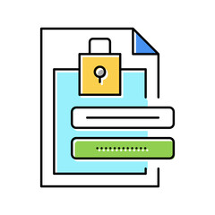 file password color icon vector illustration sign