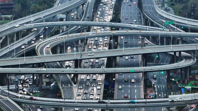 traffic in the city overpass road