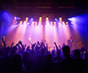Obraz premium Enjoying every song the band plays. Shot of a large crowd at a music concert.