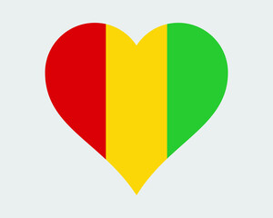 Guinea Heart Flag. Guinean Love Shape Country Nation National Flag. Republic of Guinea Banner Icon Sign Symbol. EPS Vector Illustration.