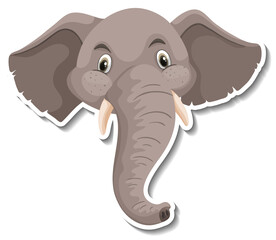 Head of Elephant animal cartoon sticker