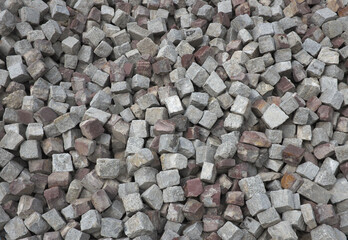 Gray old road stone surface - texture