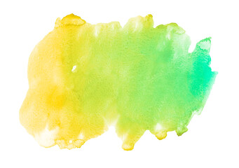 Hand painted yellow green background. Watercolor gradient banner. Abstract art. Soft pastel spring colors. Creative design elements for website, printables and more. - 488970987