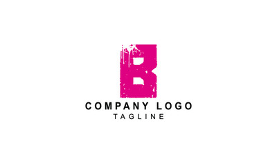 Letter B premium logo design with brush texture on it.