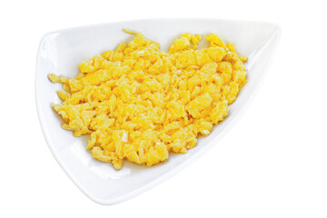 Eggs: omelet, Frittata, homemade omelet isolated on dish with White Background