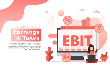 Earnings and taxes social vector banner and hero image